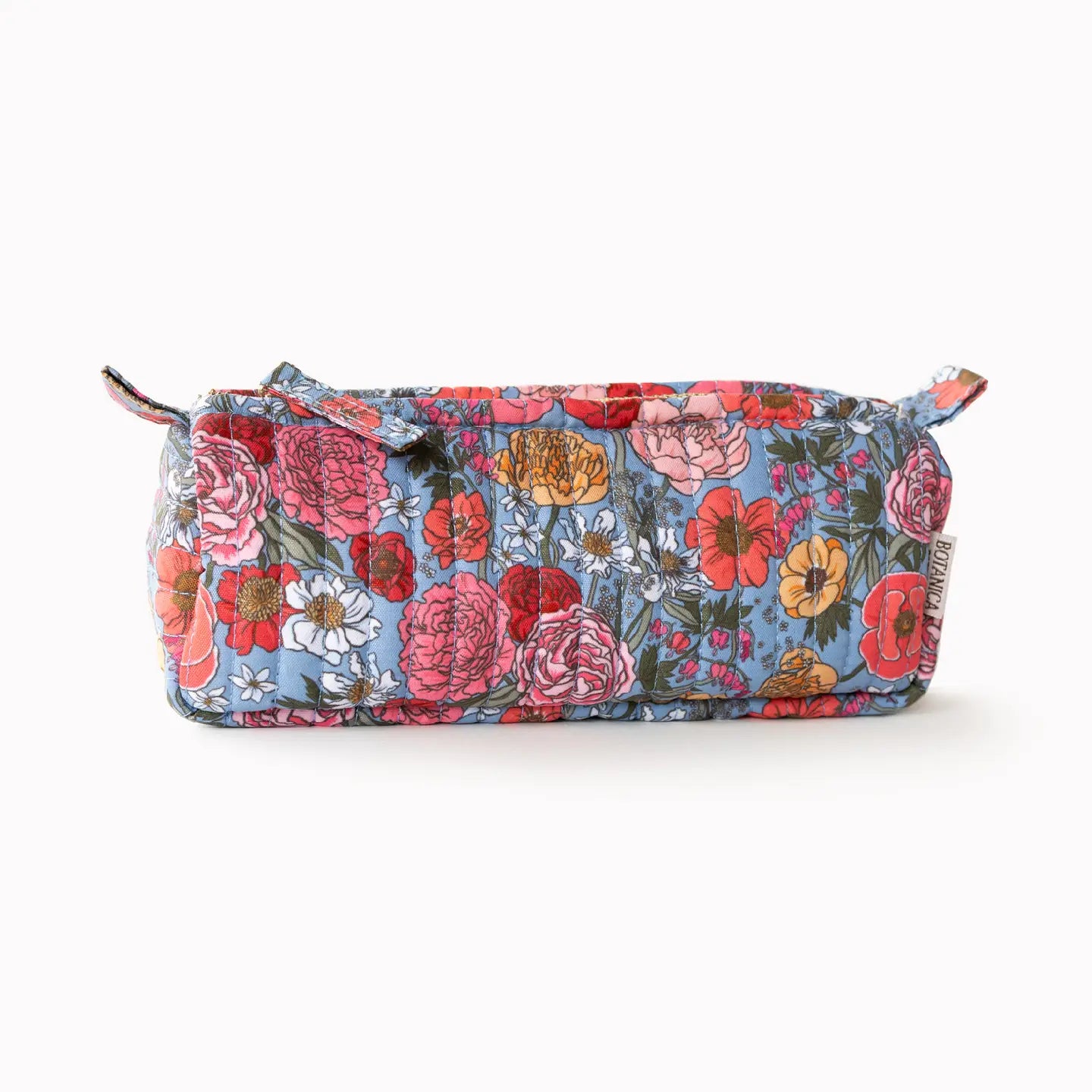Cotton Quilted Floral Zippered Pencil Case