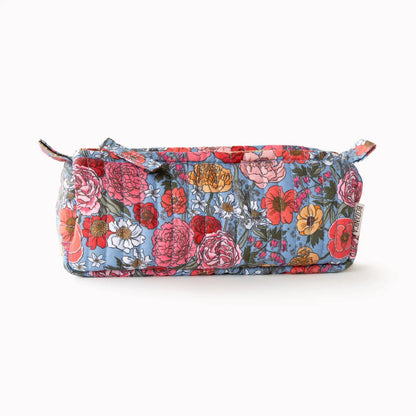 Cotton Quilted Floral Zippered Pencil Case