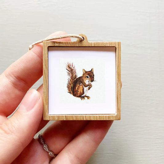 Squirrel Mini 1" Gouache Art Print