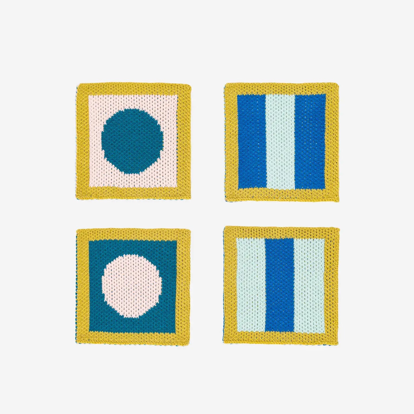 Stripe Dot Knit Coasters (Set of 4)