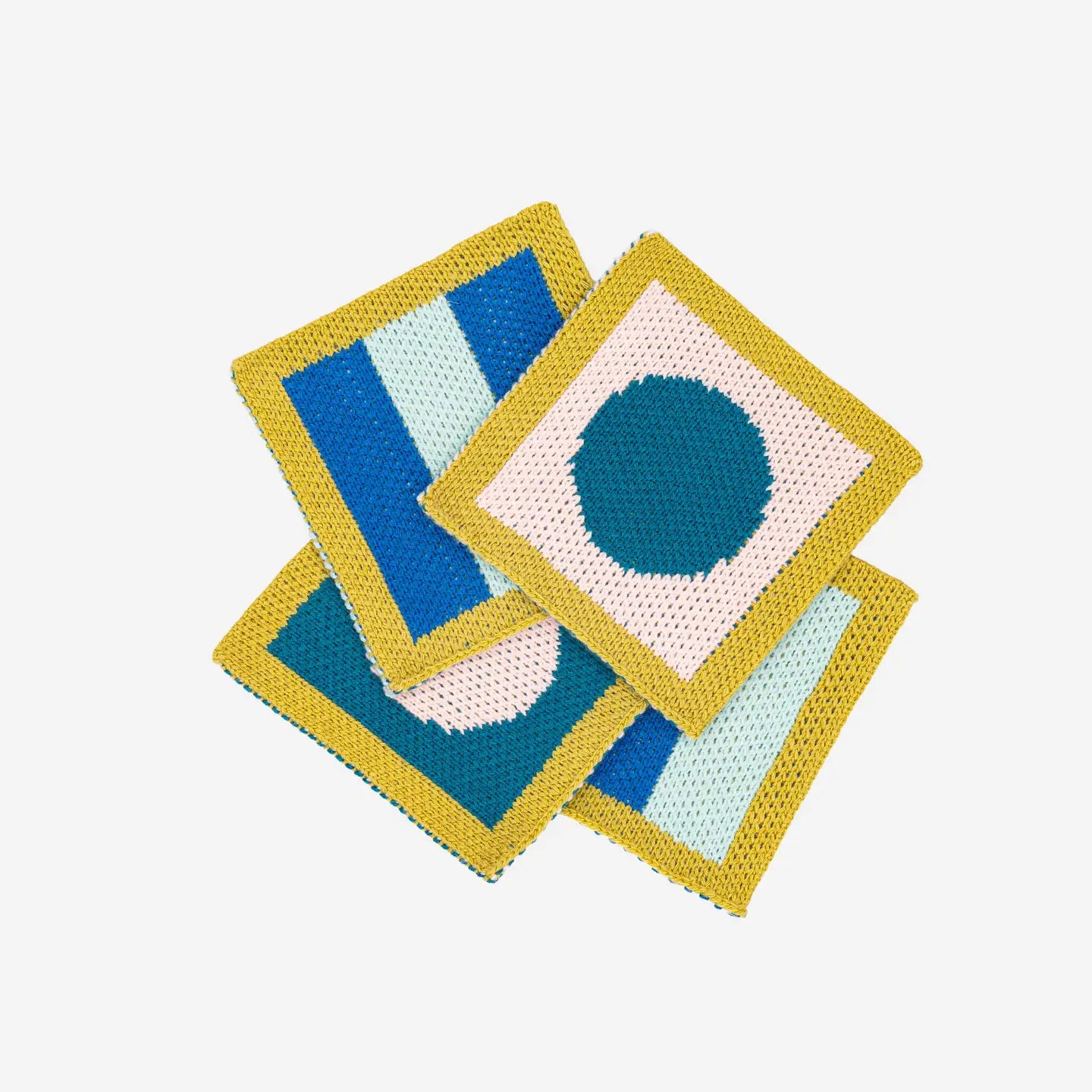 Stripe Dot Knit Coasters (Set of 4)