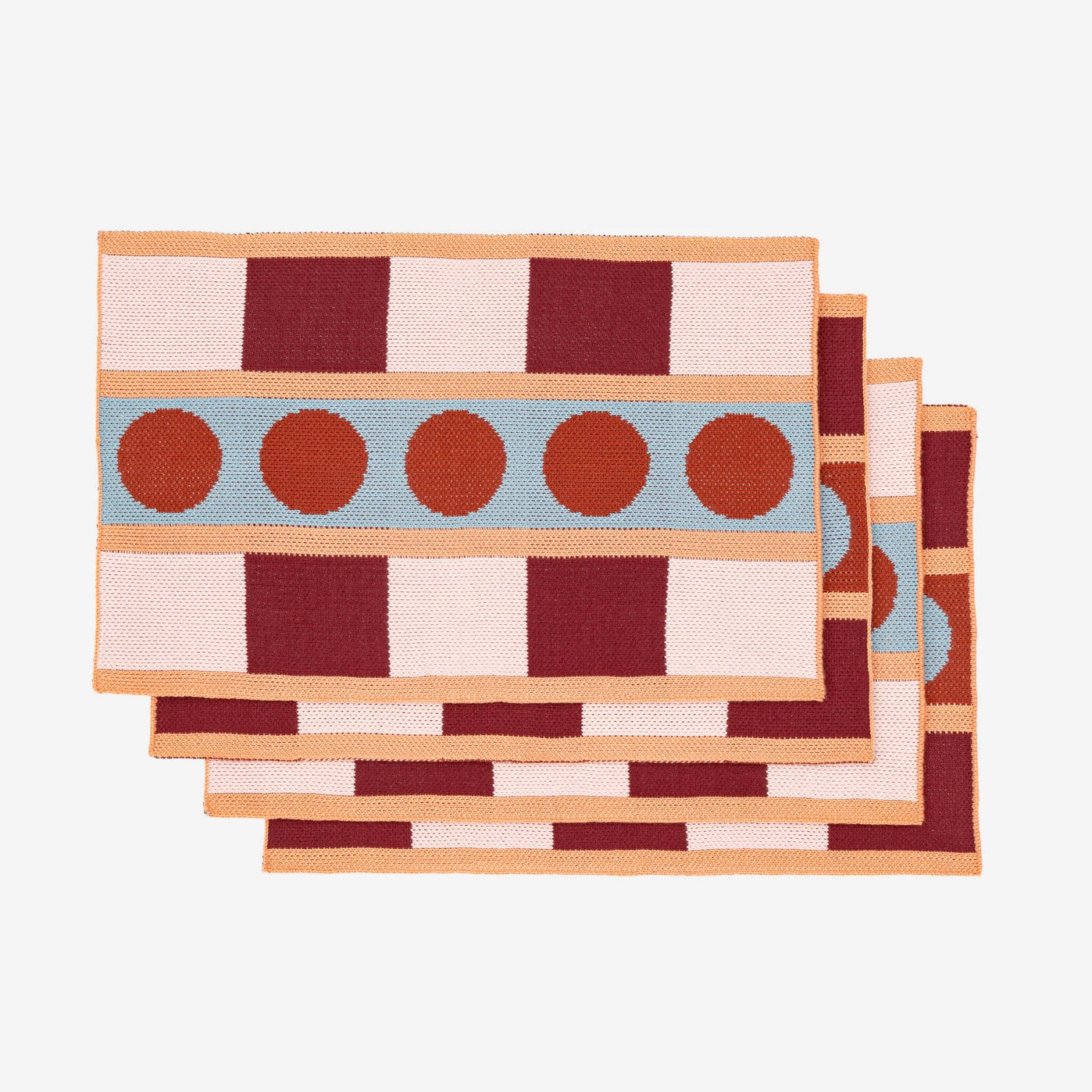 Stripe Dot Knit Placemats (Set of 4)