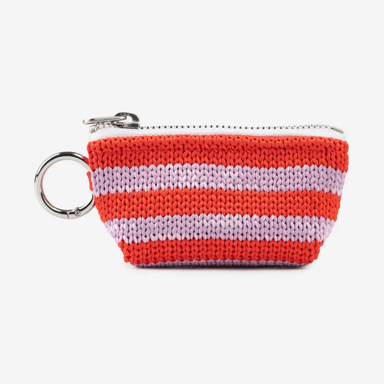 Stripe Knit Pouch Bag Charm