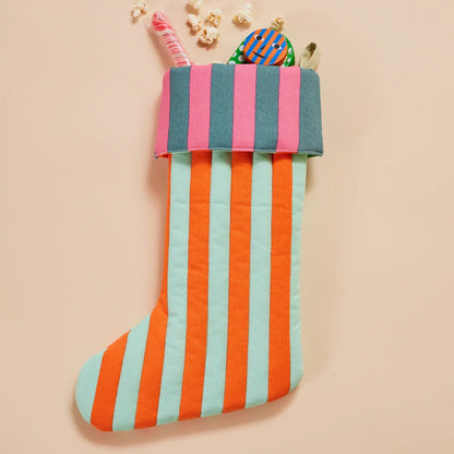 House Stripe Quilted Holiday Stocking