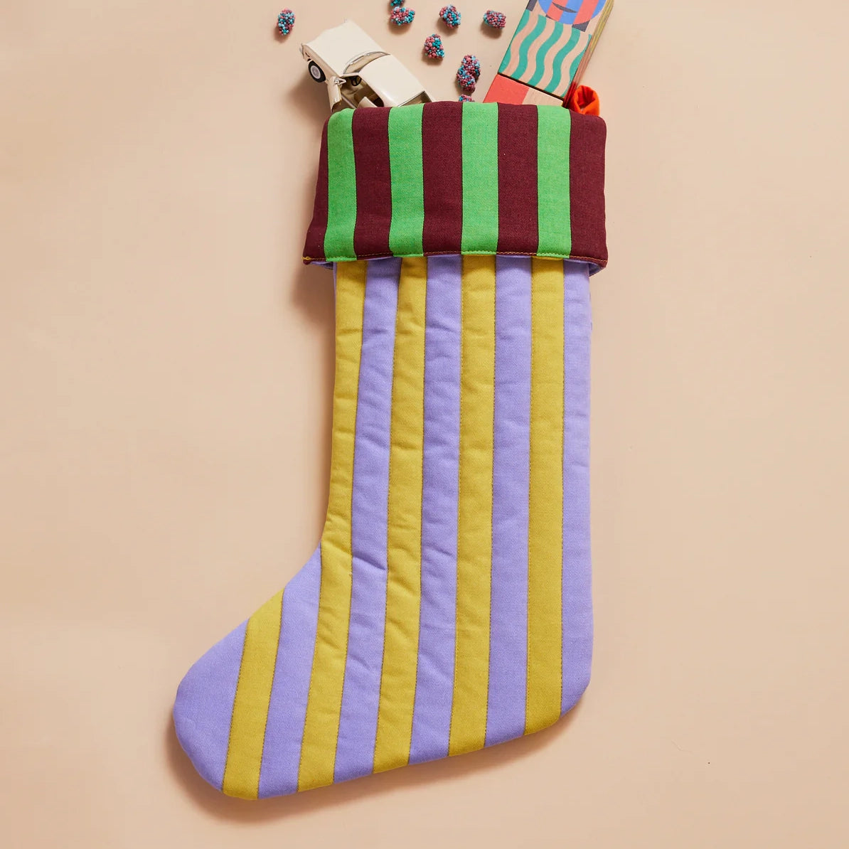 House Stripe Quilted Holiday Stocking