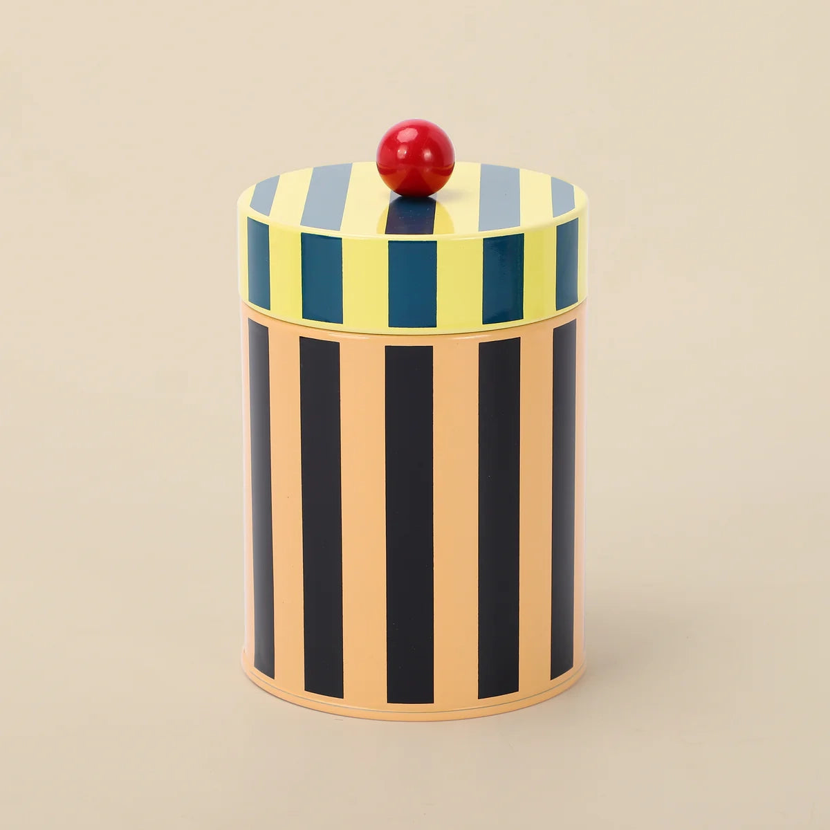 Striped Kitchen Metal Storage Canisters (Set of 3)