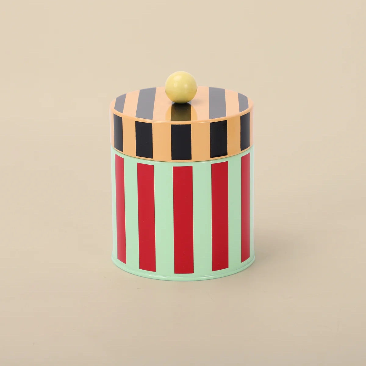 Striped Kitchen Metal Storage Canisters (Set of 3)