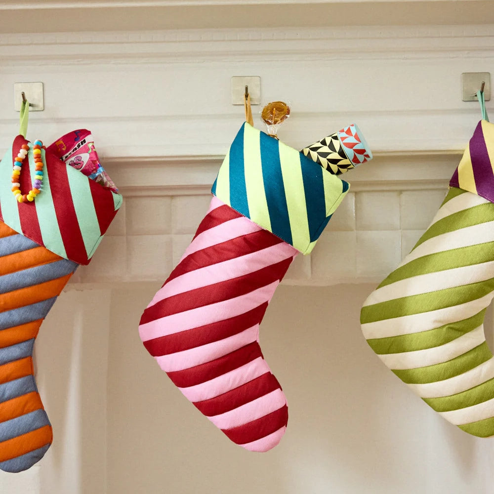 House Stripe Quilted Holiday Stocking