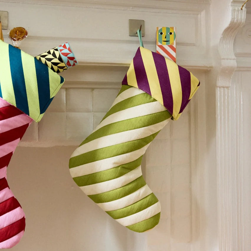 House Stripe Quilted Holiday Stocking