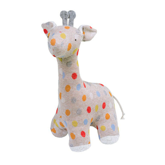 Organic Cotton Giraffe Polka Dot Baby Plush Toy