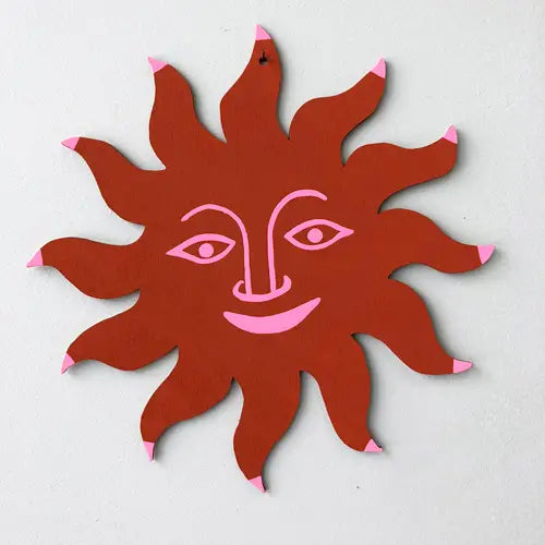 Smiling Sun Hand Painted Wall Charm