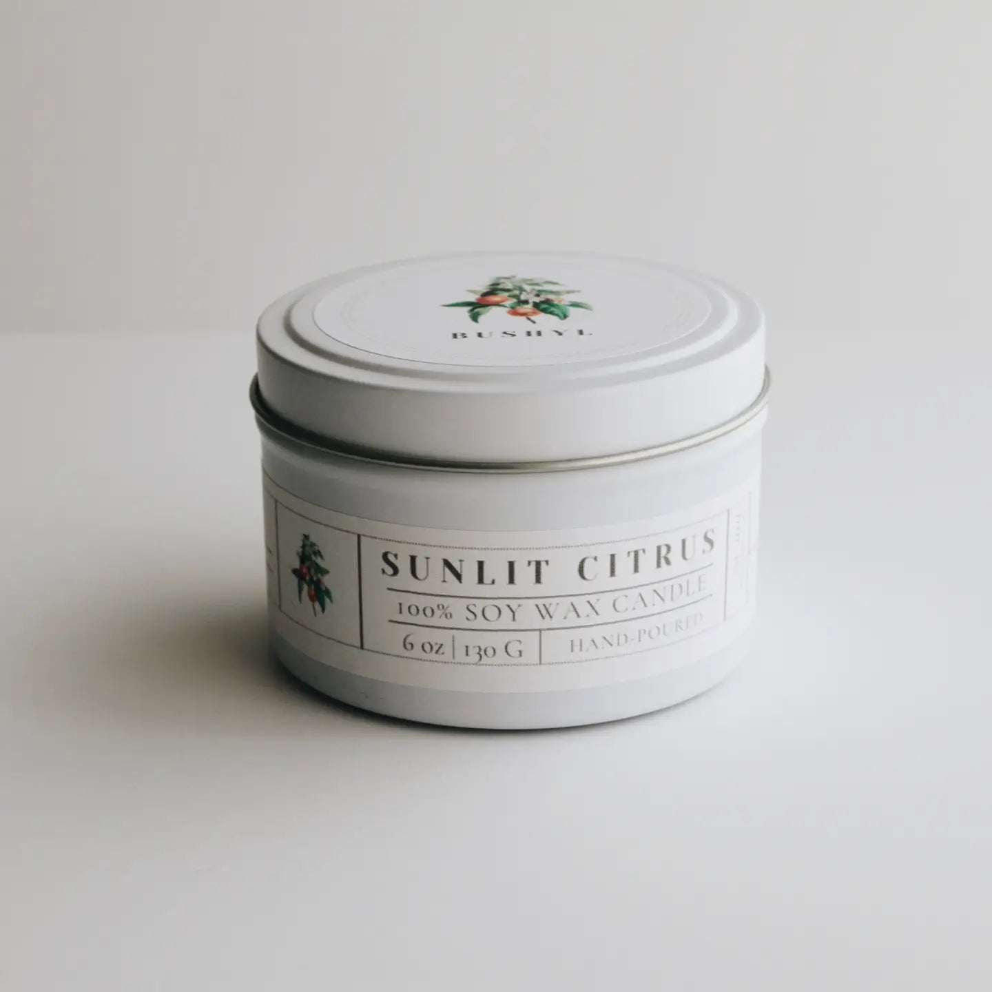 Sunlit Citrus Hand-Poured Soy Wax Candle Tin