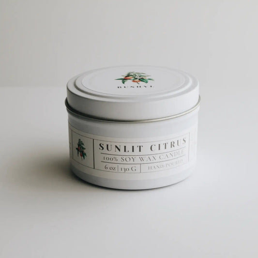 Sunlit Citrus Hand-Poured Soy Wax Candle Tin