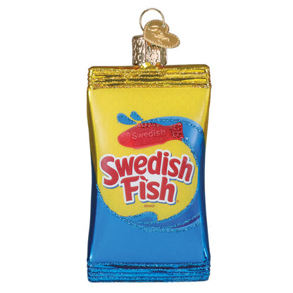 Swedish Fish Candy Bag Glass Ornament
