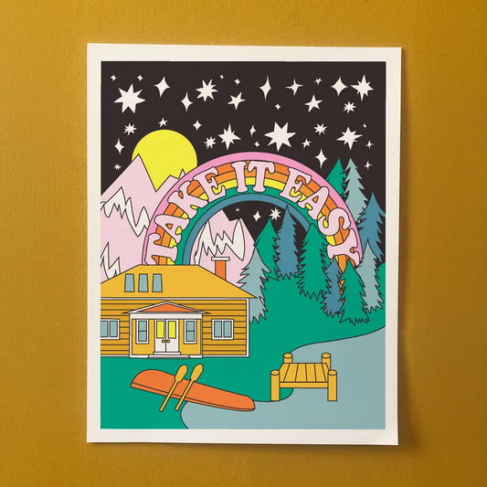 Take It Easy Mountain Getaway 11" x 14" Archival Print