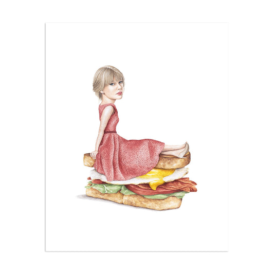 Taylor Swift on Egg BLT 8" x 10" Archival Print