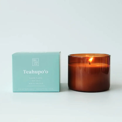 Teahupo'o Ylang Ylang, Sea Salt, White Orchid Soy Wax Glass Candle