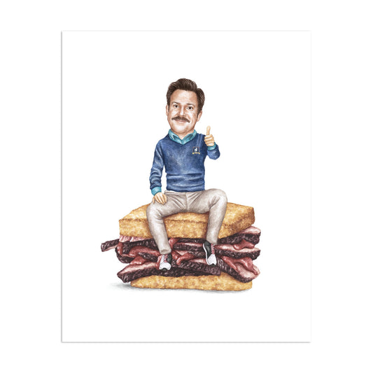 Ted Lasso on BBQ Pork 8" x 10" Archival Print