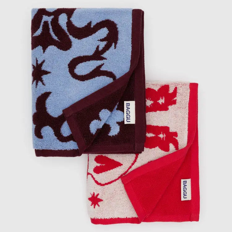 Reversible Terrycloth Hand Towels (Set of 2)