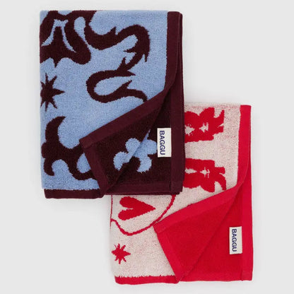 Reversible Terrycloth Hand Towels (Set of 2)