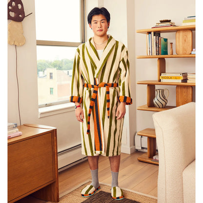 Terrycloth Stripe Bath Robe