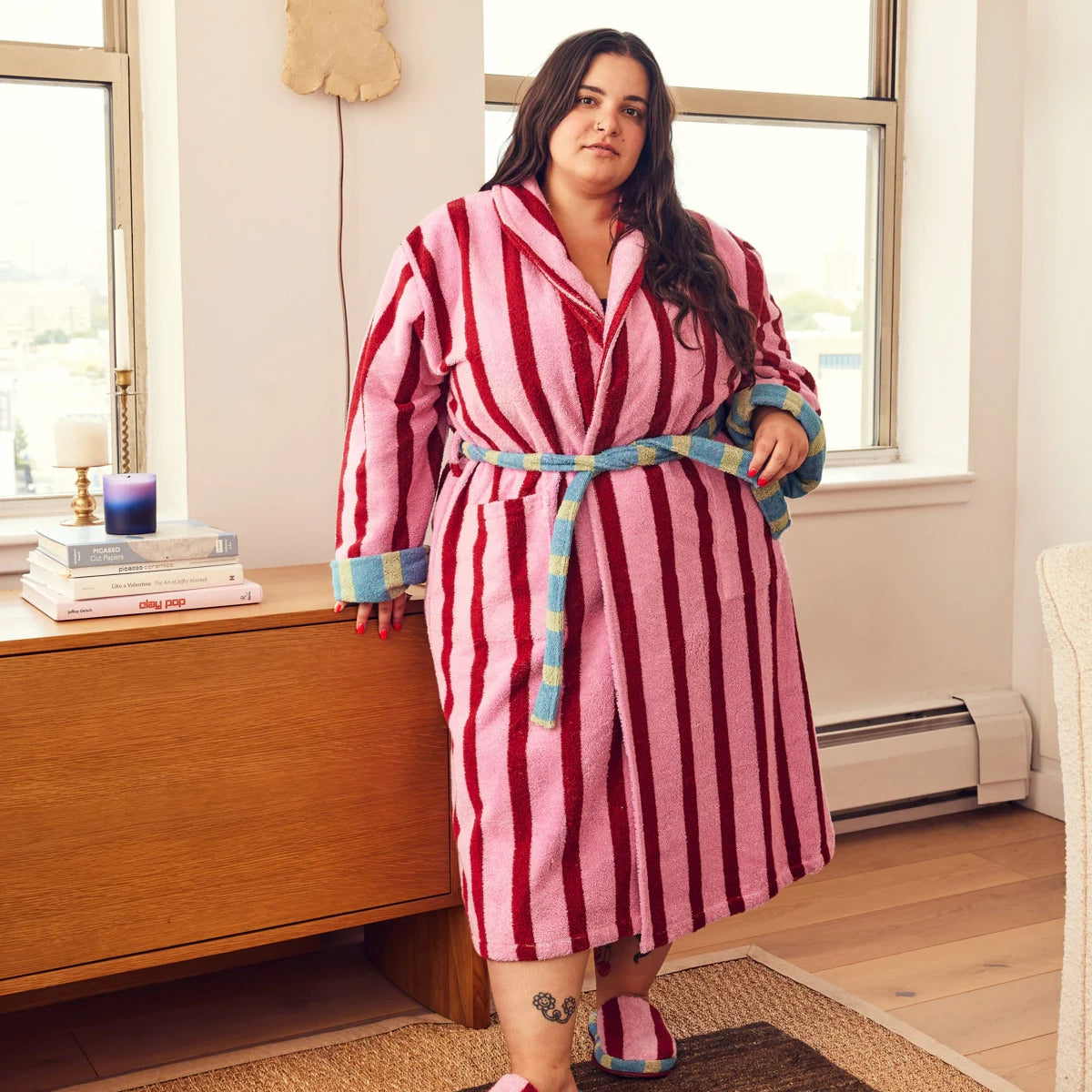 Terrycloth Stripe Bath Robe