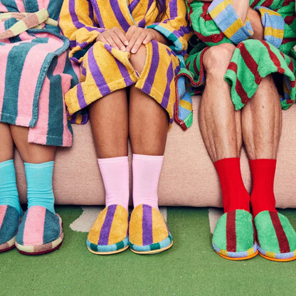 Terrycloth House Stripe Slippers