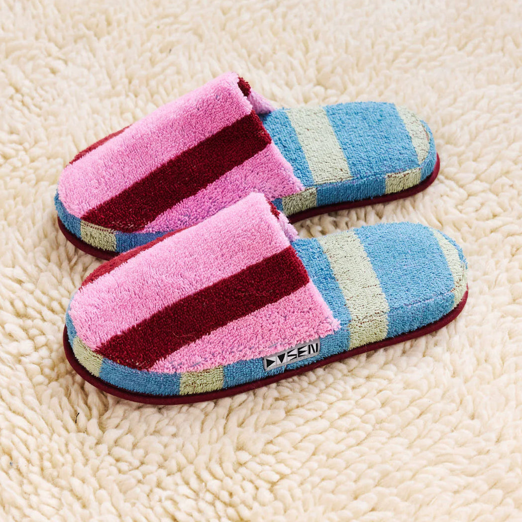 Terrycloth House Stripe Slippers