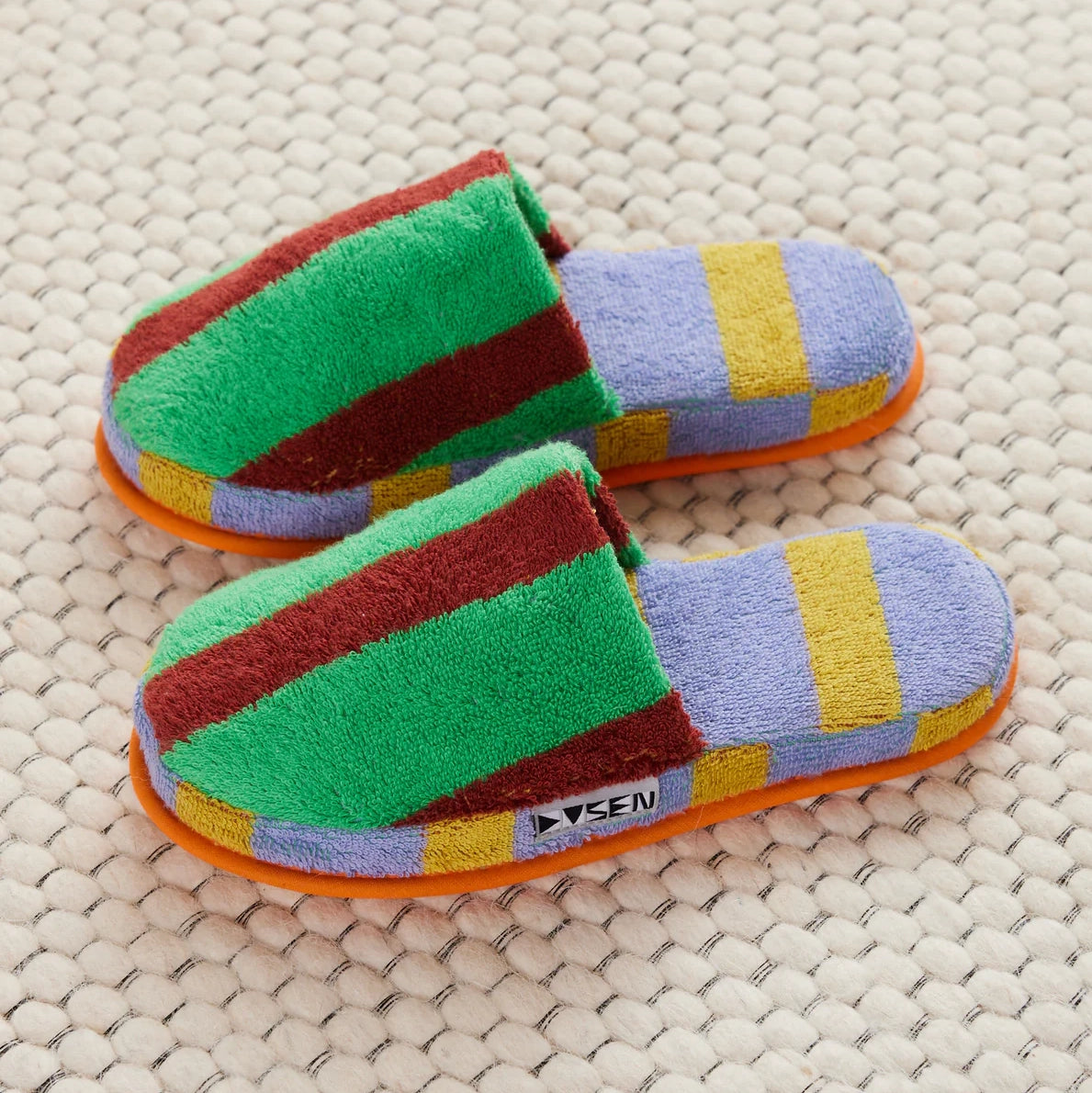 Terrycloth House Stripe Slippers