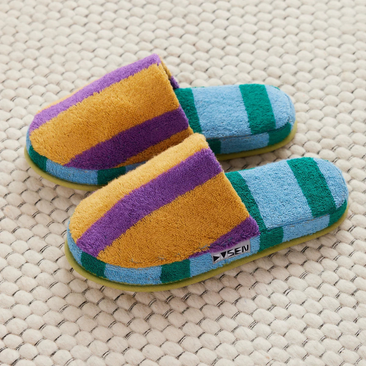 Terrycloth House Stripe Slippers