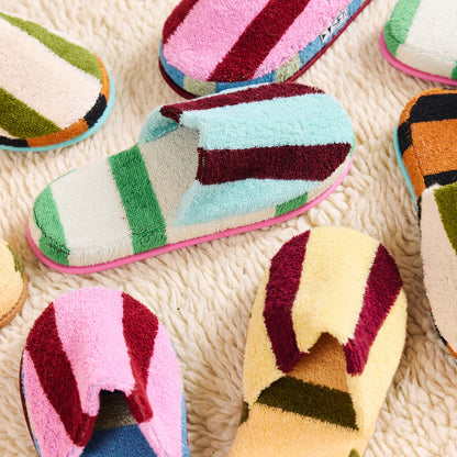 Terrycloth House Stripe Slippers