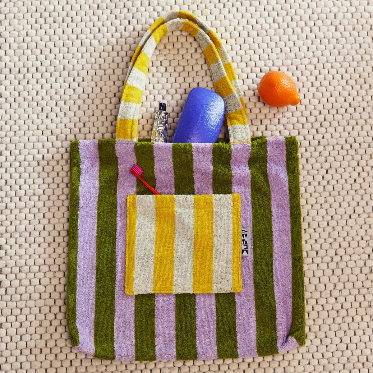 Terrycloth House Stripe Tote Bag