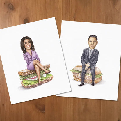 President Barack Obama on a Tuna Sandwich 8" x 10" Archival Print