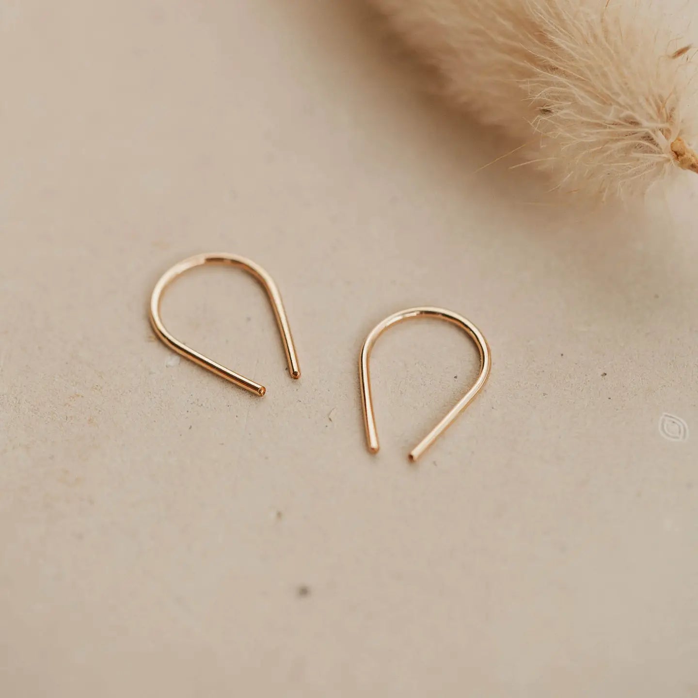 Tiny Horseshoe 14k Gold Earrings