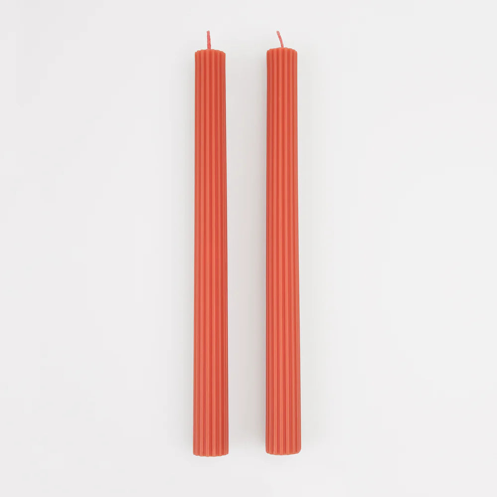 Ribbed Table 10" Taper Candles (Set of 2)
