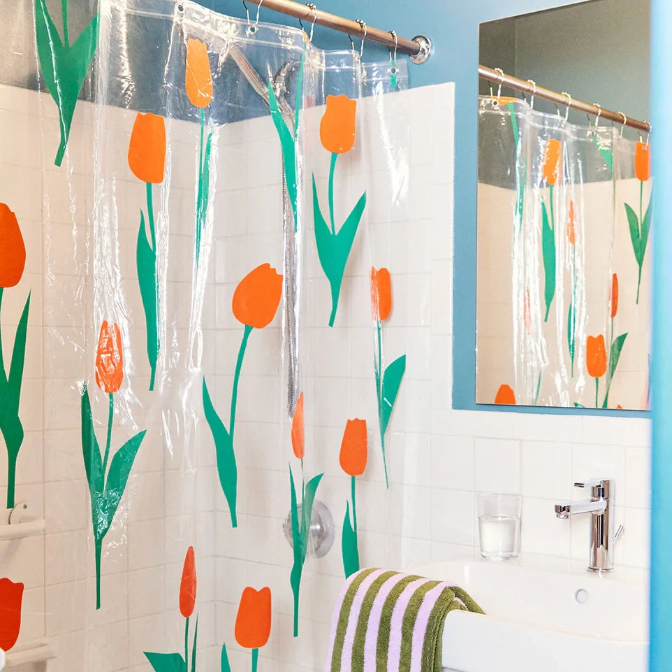 Tulip Clear BPA-Free Shower Curtain