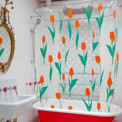 Tulip Clear BPA-Free Shower Curtain