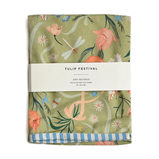 Tulip Festival Floral Kitchen Tea Towel