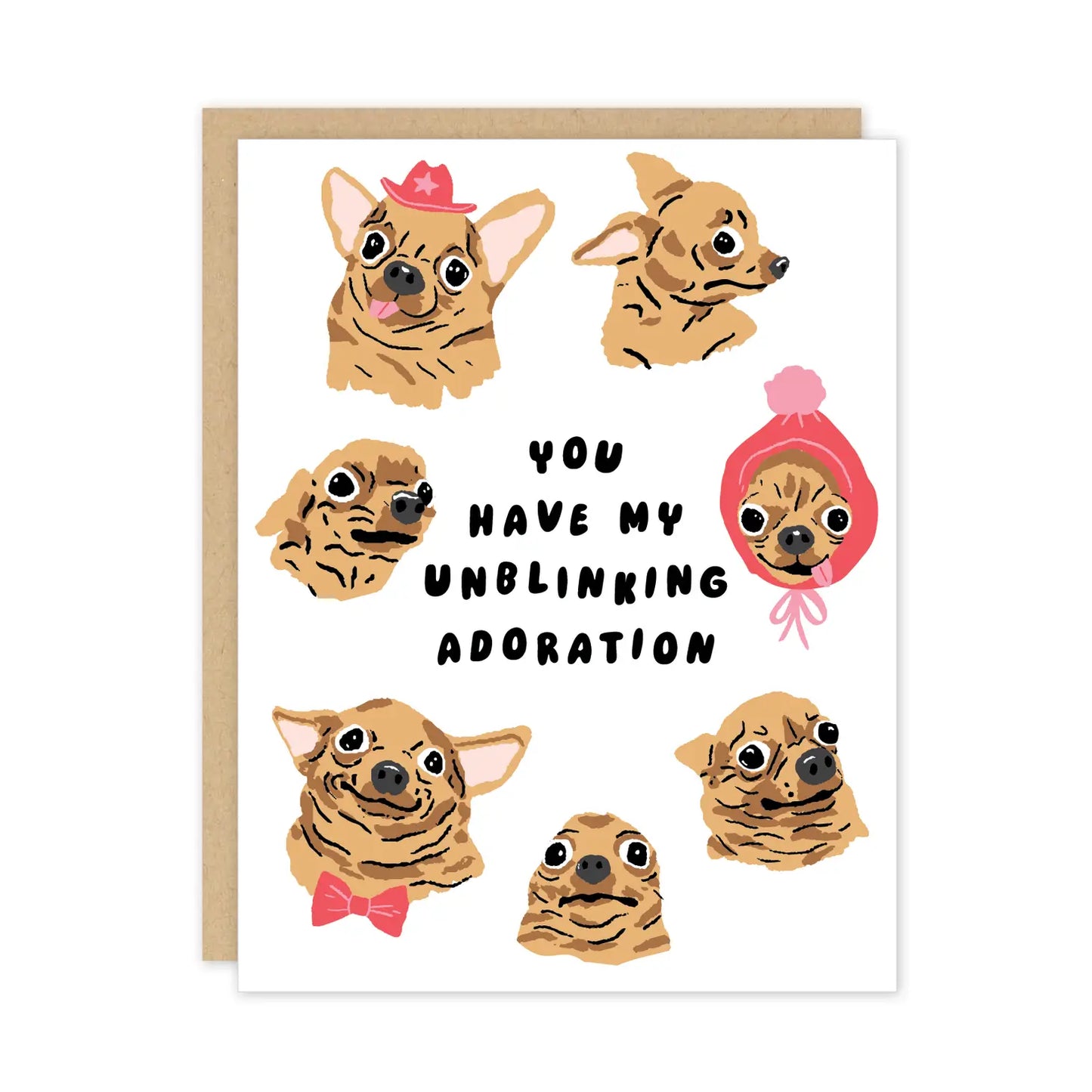 Unblinking Adoration Chihuahua Love or Valentine's Day Card