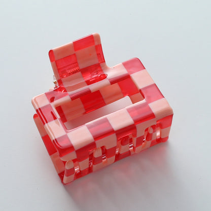 Pink & Red Checker Eco 2-3" Hair Clip