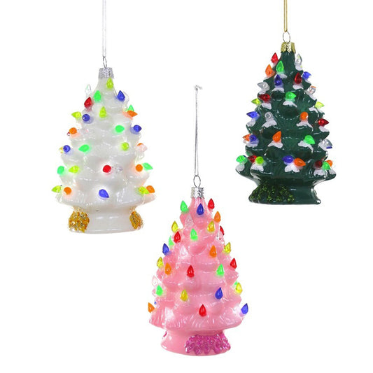 Vintage Christmas Tree Glass Holiday Ornament