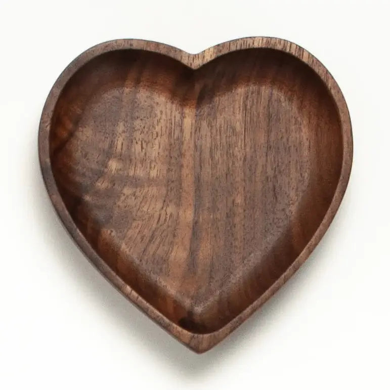 Heart Walnut Wood 4" Jewelry Tray