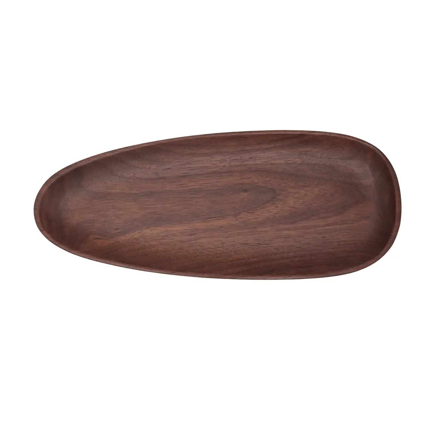 Walnut Wood 12" x 5" Oval Pebble Tray