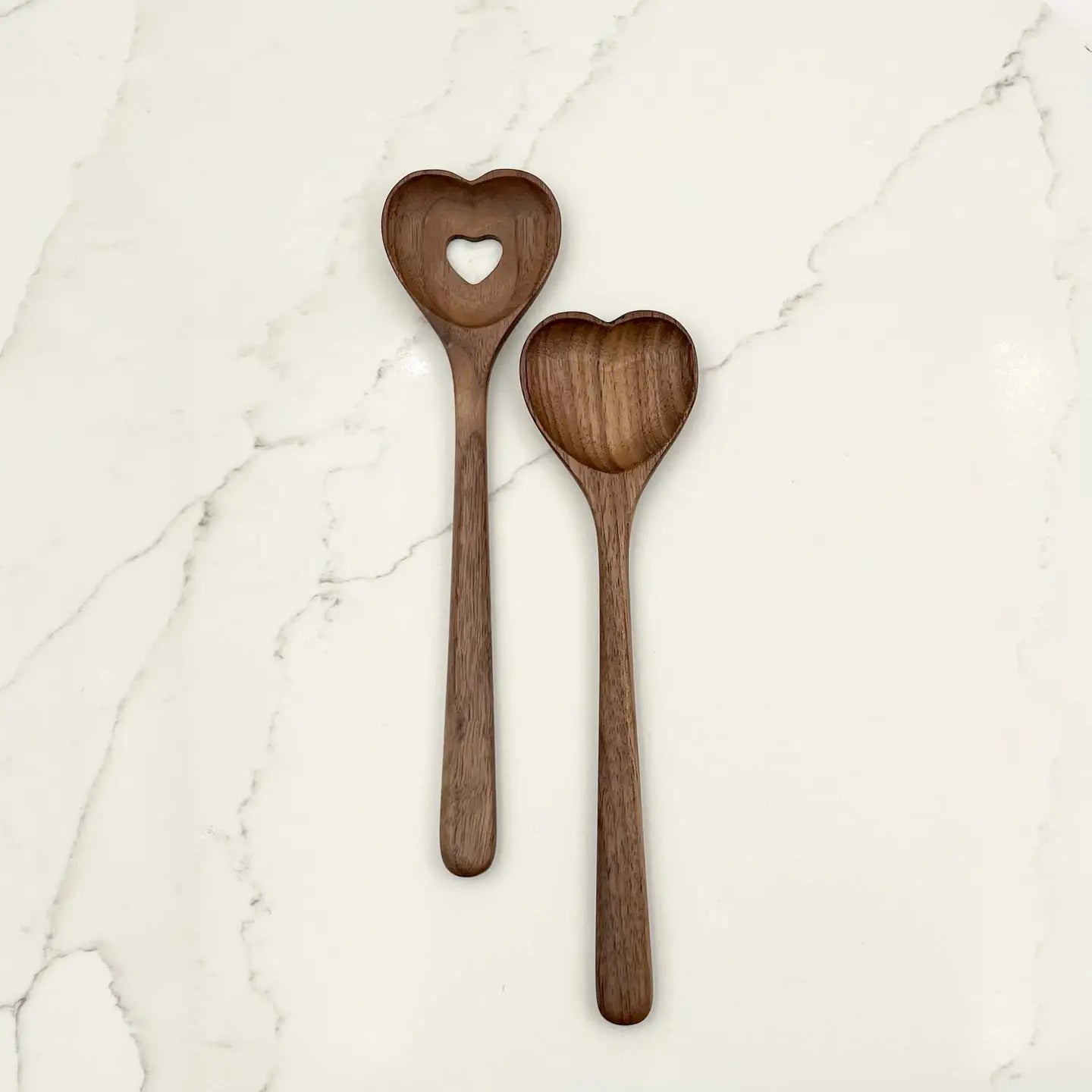 Heart Walnut Wood 9.5" Slotted Spoon