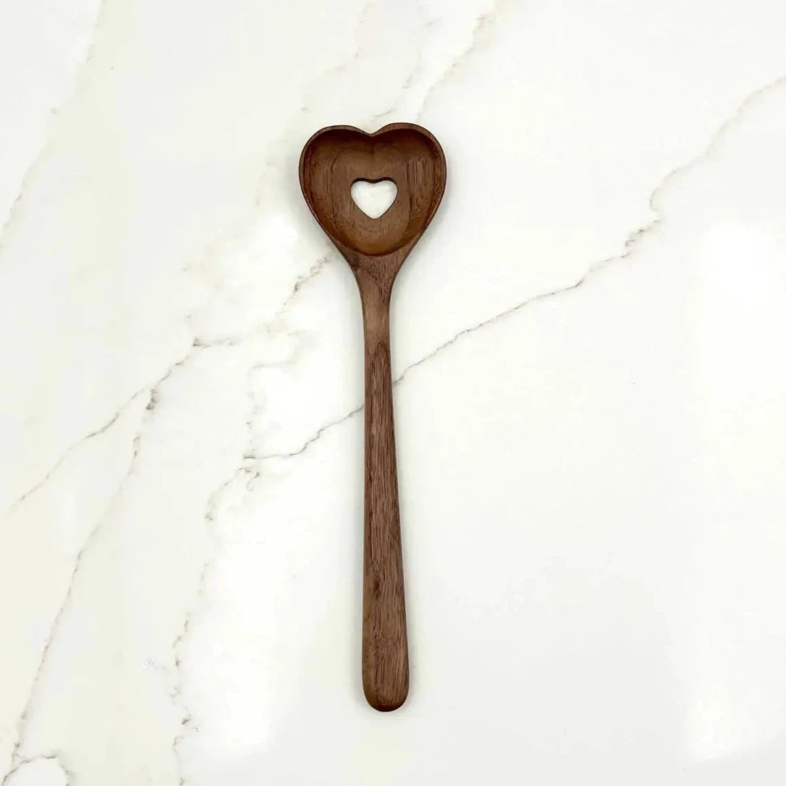 Heart Walnut Wood 9.5" Slotted Spoon