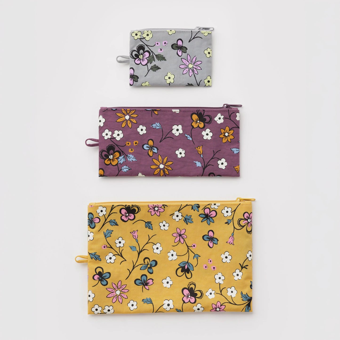 Heavyweight Nylon Flat Zip Pouches (Set of 3)