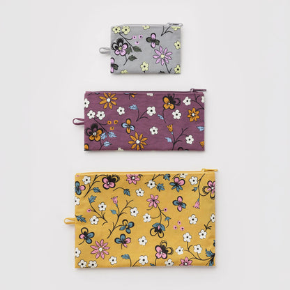 Heavyweight Nylon Flat Zip Pouches (Set of 3)