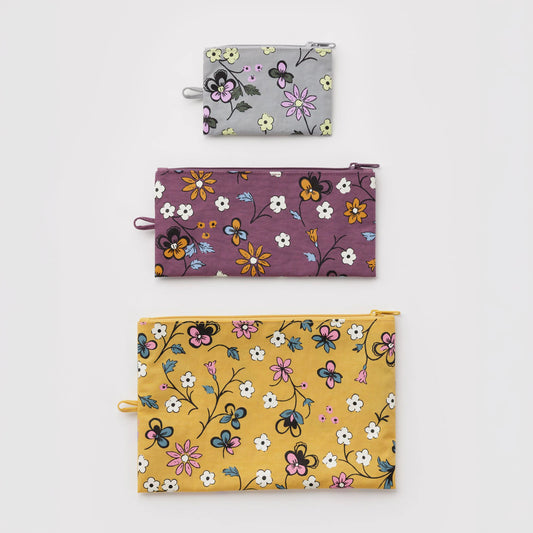 Heavyweight Nylon Flat Zip Pouches (Set of 3)