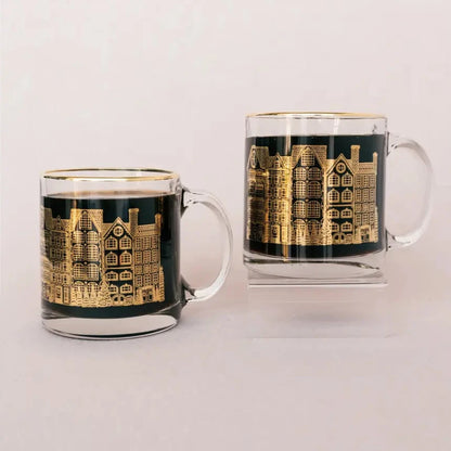 Winter Village Holiday Metallic Glass Mug