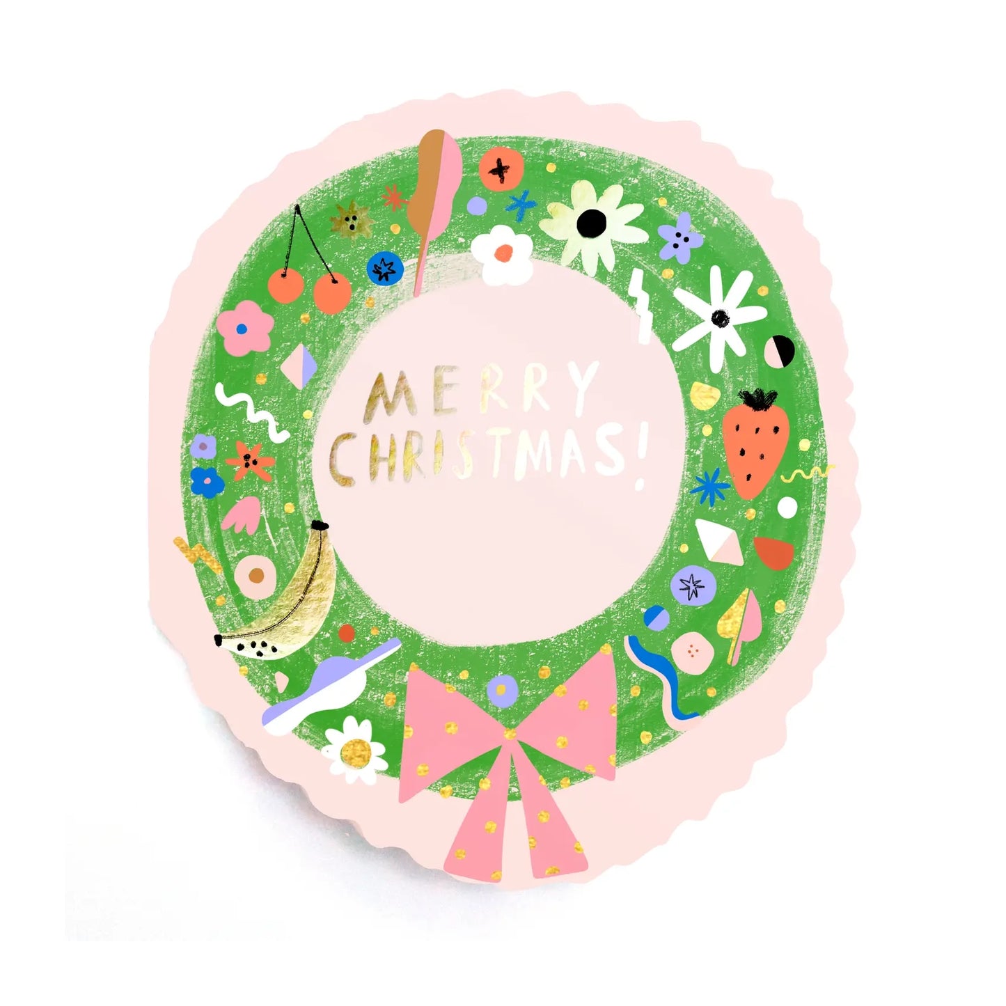 Wreath Merry Christmas Holiday Card